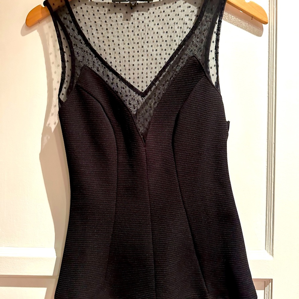 Black top with sheer detail